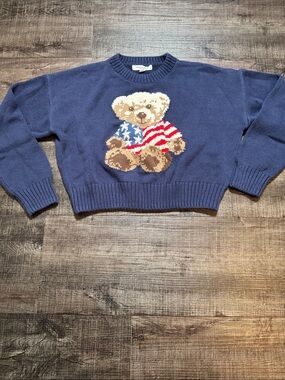 Grayson Threads Navy Blue Teddy Bear Sweater